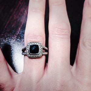 David Yurman Black Onyx Diamond Petite Albion Ring